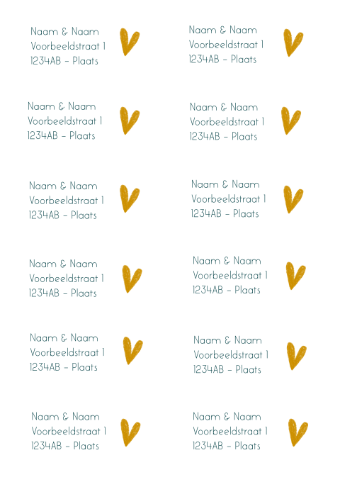 Adressticker hartje | 94 x 45 mm